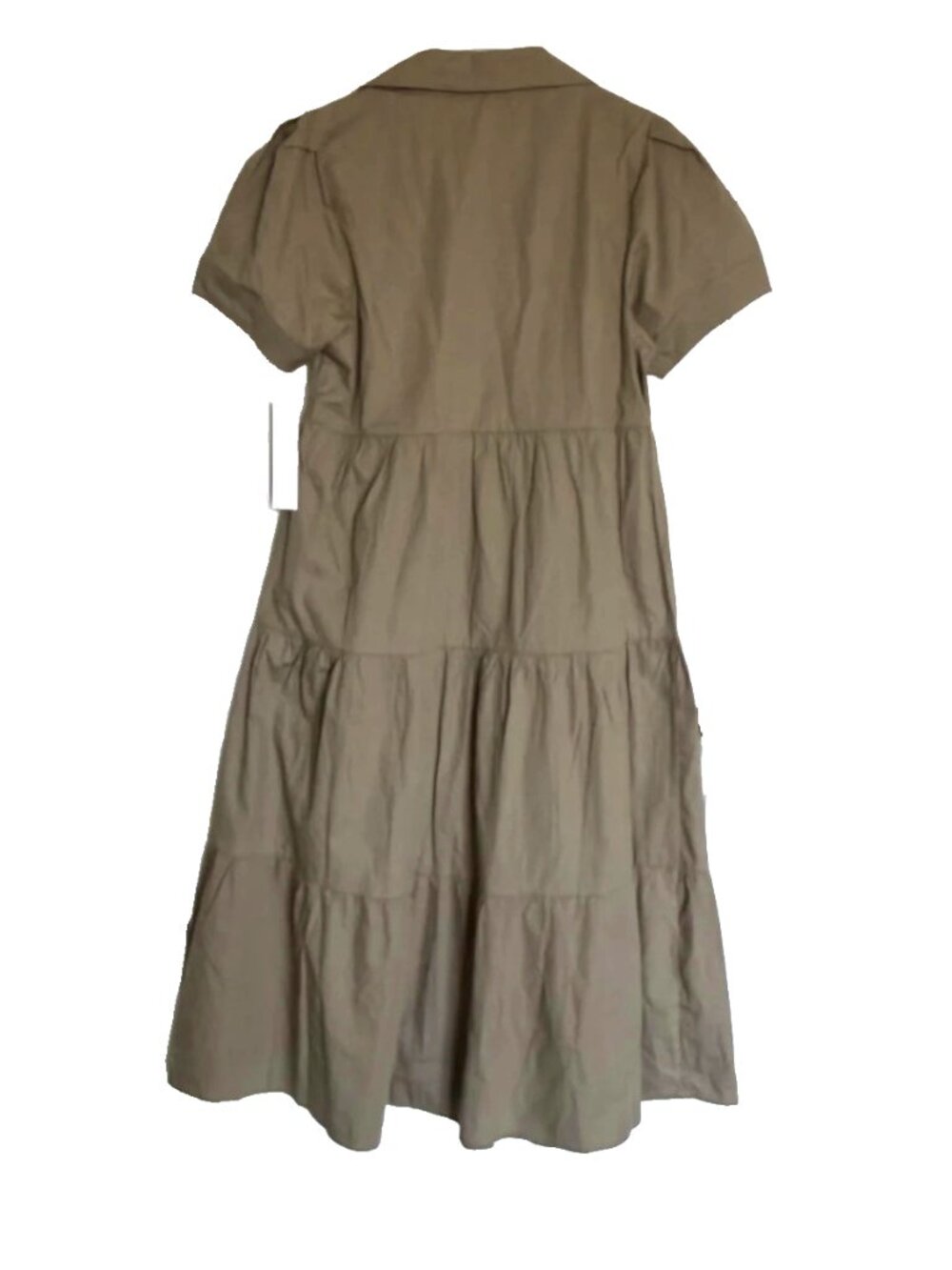 Calvin Klein Women's Olive Khaki Cotton Tiered Maxi Shirt Dress  Size 8 NWT - Picture 2 of 14